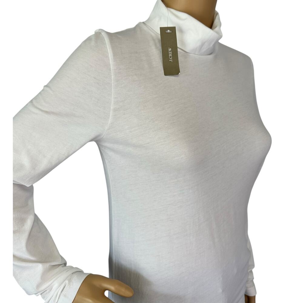 NWT J. Crew Tissue Turtleneck Top White Long Sleeve Lightweight Classic Size S - Picture 11 of 13